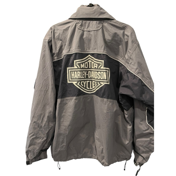 Harley-Davidson Other - Harley Davidson Men's Size Large Jacket Nylon Waterproof Lined Hooded Grey Black